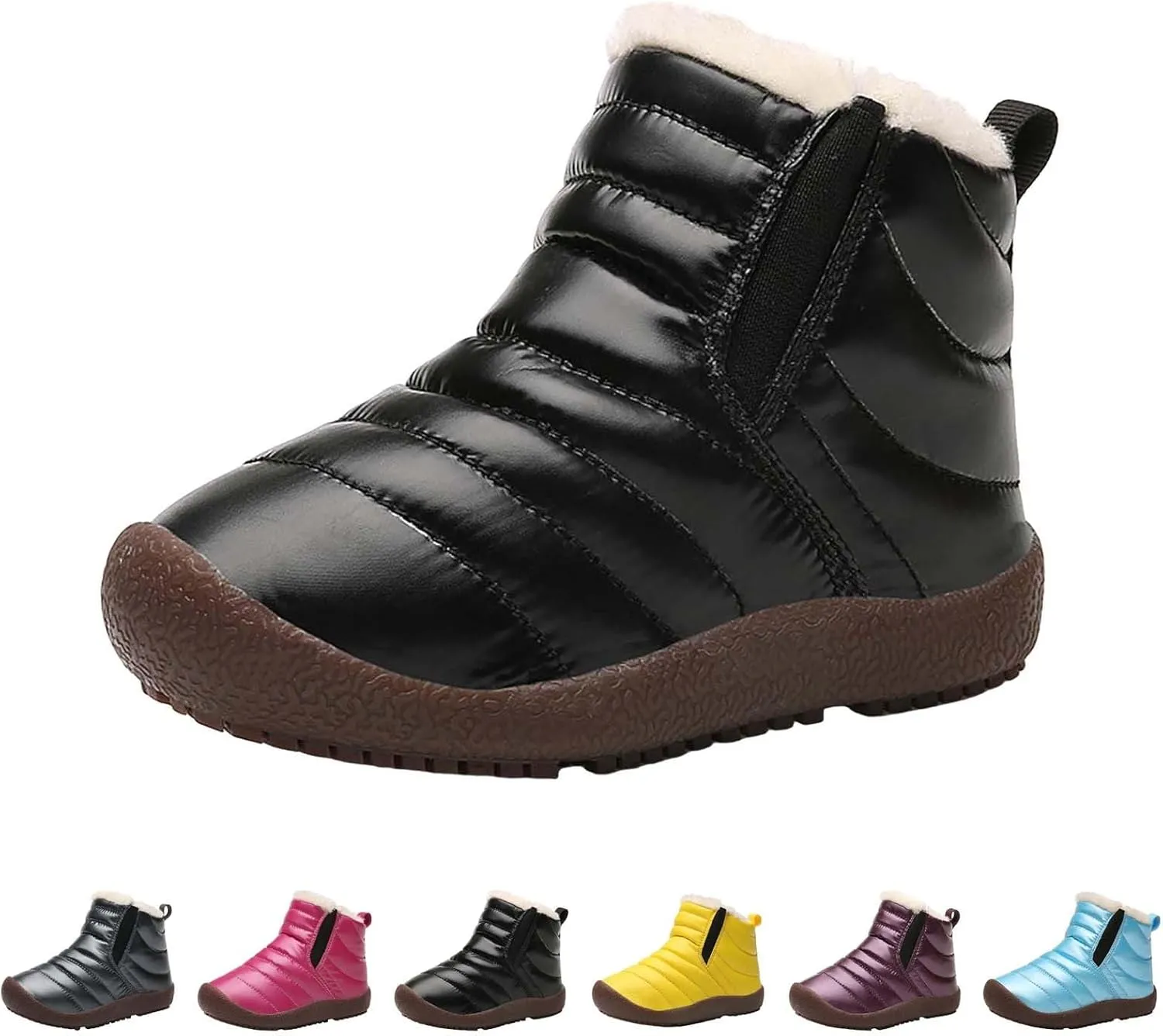 Girls Boys Ankle Snow Boots Faux  Lined Cozy Furry Outdoor Warm Comfortable Non Slip Shoes Winter Winter Boots