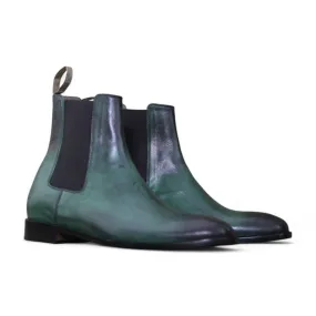Green Chelsea Boots – Handcrafted Elegance by Posh Footwears