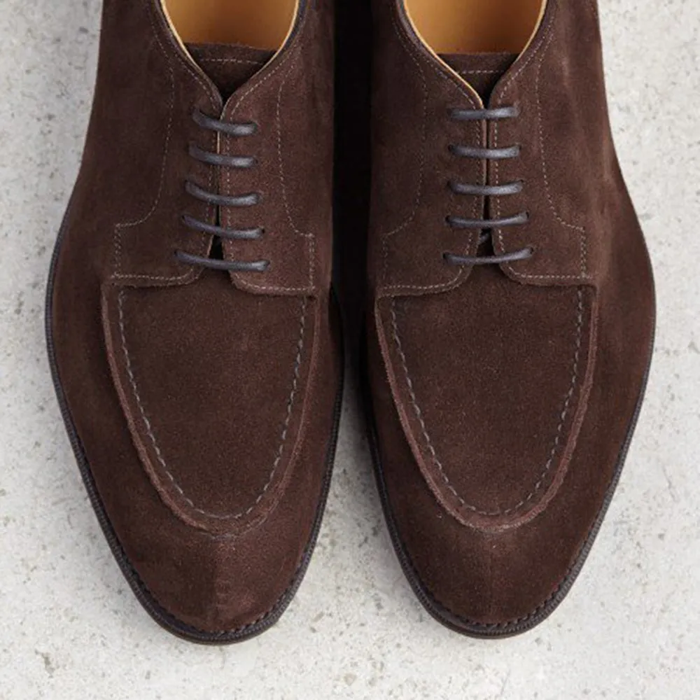 Height Increasing Brown Suede Hamlet Derby Shoes