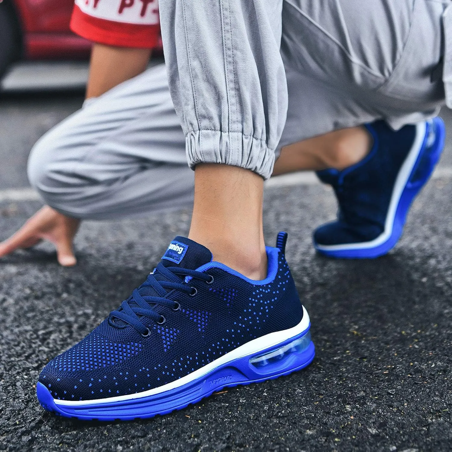 JARLIF Men's Lightweight Athletic Running Shoes Breathable Sport Fitness Gym Jogging Sneakers (Size 6.5-12.5)