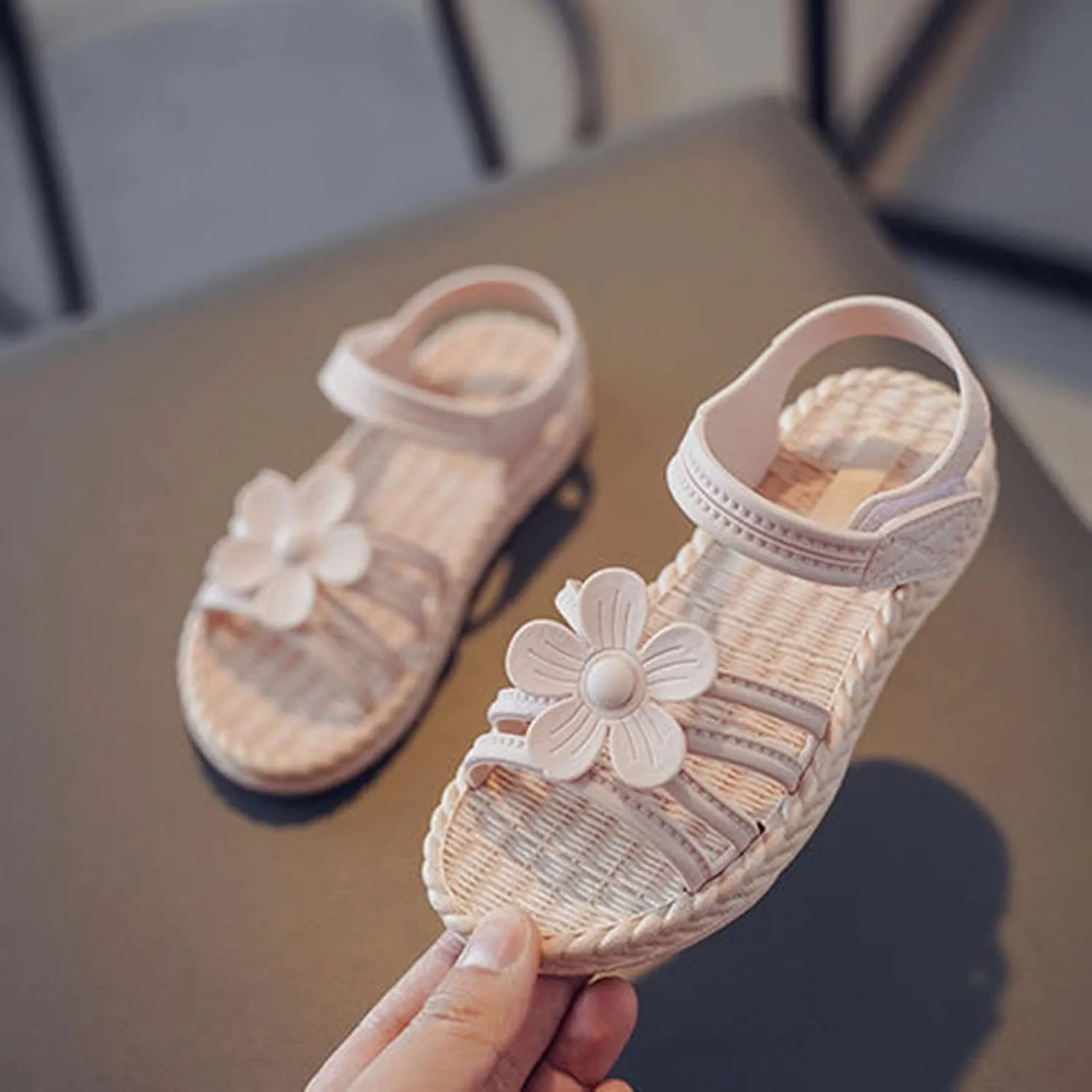 Kids Girl Boy Baby Shoes Summer Sandals Premium Anti-Slip Soft Sole Shoes Princess Beach Shoes (Pink, 10 Little Child)