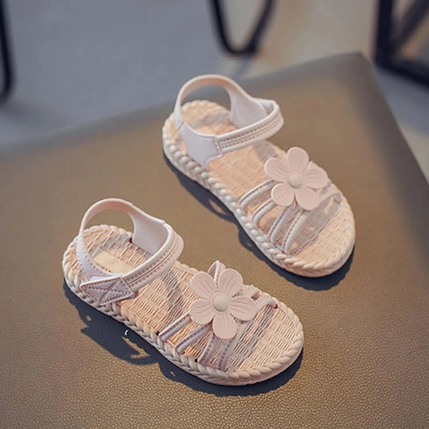 Kids Girl Boy Baby Shoes Summer Sandals Premium Anti-Slip Soft Sole Shoes Princess Beach Shoes (Pink, 10 Little Child)