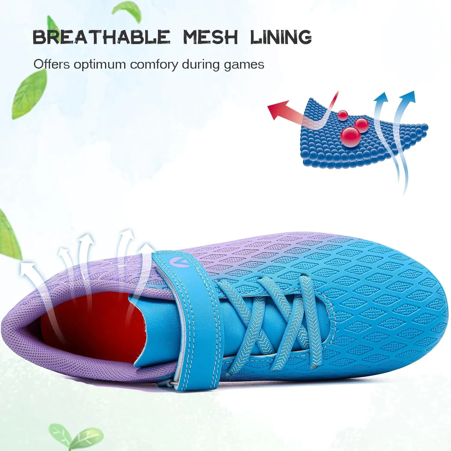 Kids Soccer Cleats Boys Girls Firm Ground Soccer FG/AG Soccer Athletic Outdoor Football Shoes Youth Turf Soccer Cleat Soccer Shoes for Little/Big Kid