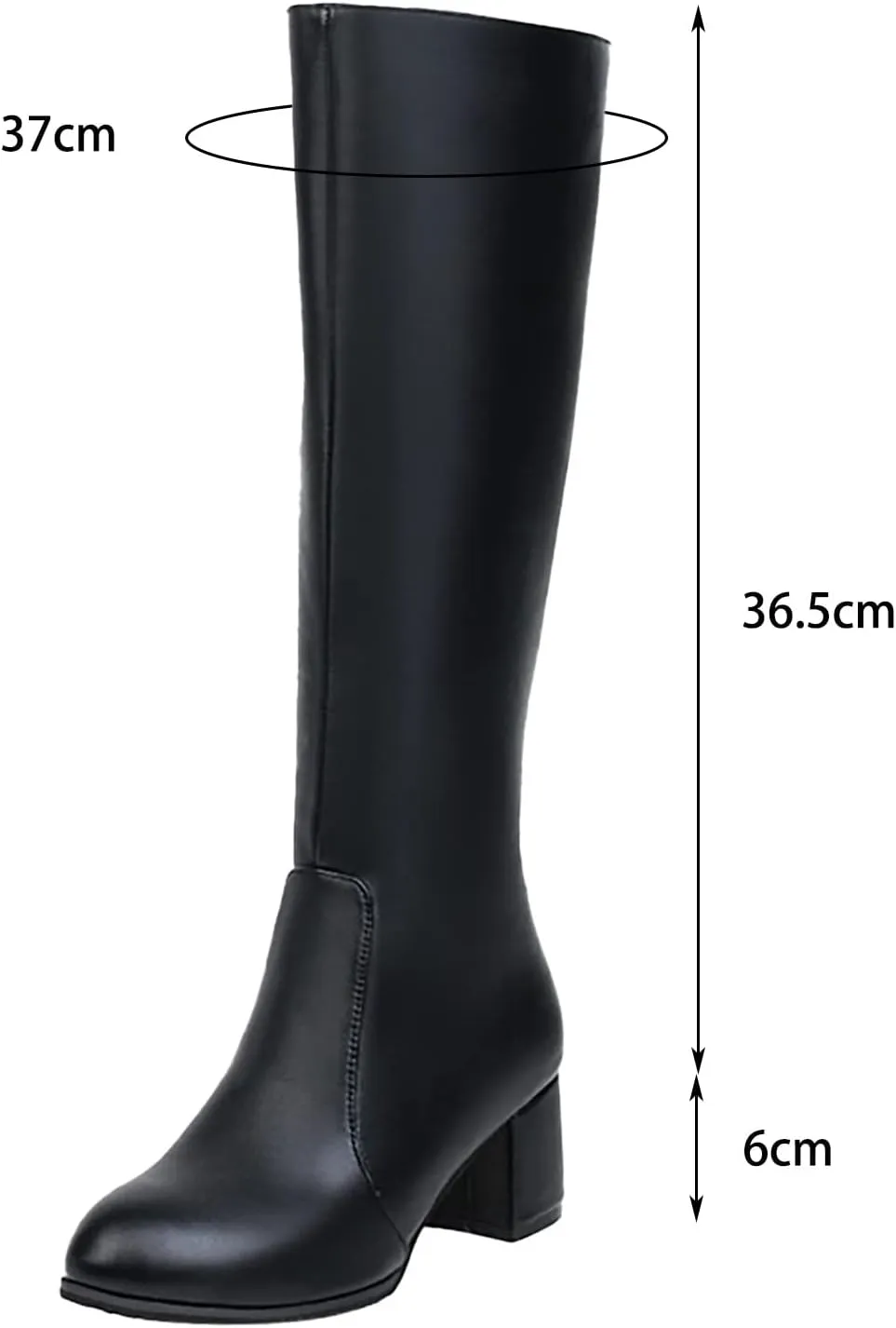 Knee High Boots Women Chunky Heel Boots Pull On Wide Calf Block Boots for Dress Party Pointed Toe Long Tall Boots