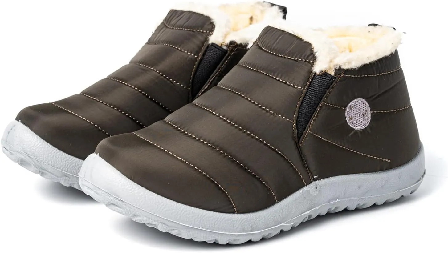Lausiuoe Snow Boots For Women Waterproof Insulated Non Slip Winter Shoes Slip On Ankle Booties Fur Lined Outdoor Sneakers