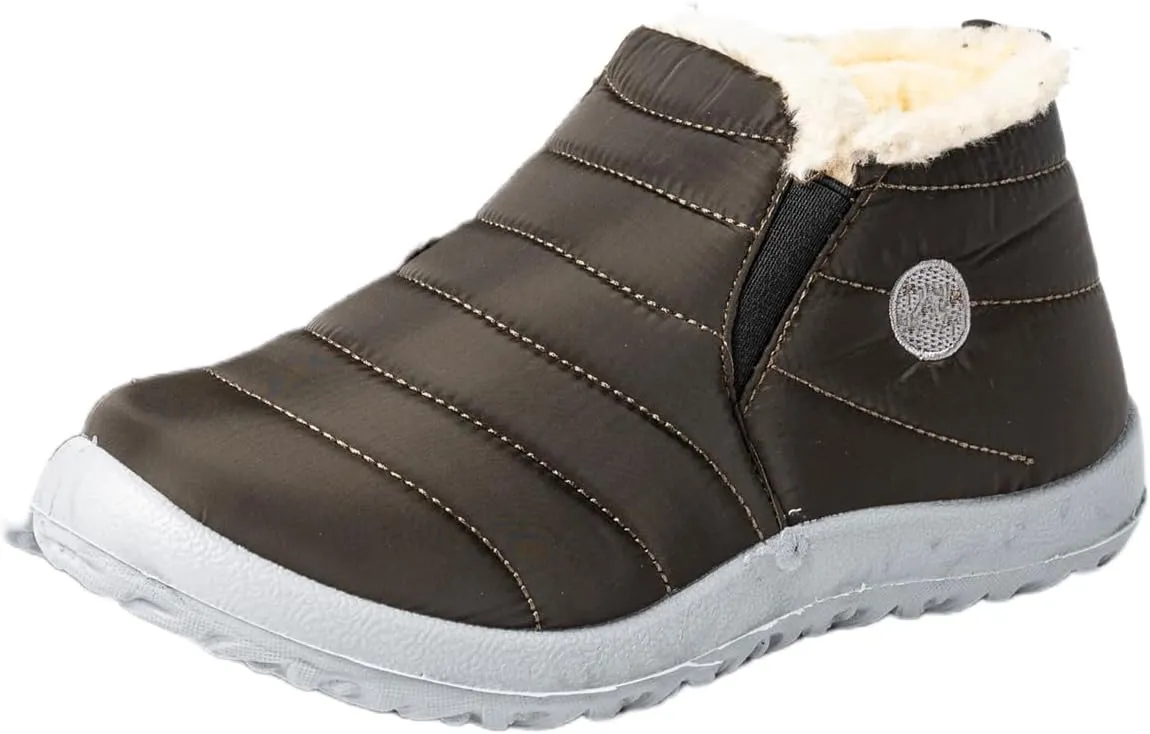 Lausiuoe Snow Boots For Women Waterproof Insulated Non Slip Winter Shoes Slip On Ankle Booties Fur Lined Outdoor Sneakers