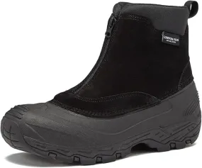 LONDON FOG Holborn Snow Boots for Men - Suede Leather Waterproof, Lined Insulated Zip Up Men’s Winter Snow Boots Size 11