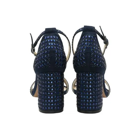 Lotus "Marquesa" Navy Diamante Block Heeled Sandal