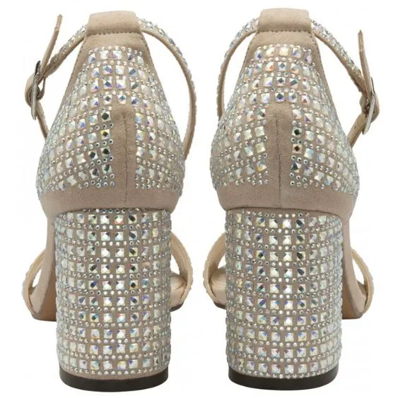 Lotus "Marquesa" Pink Diamante Block Heeled Sandal