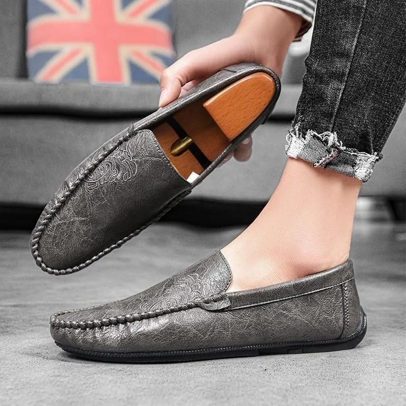 Men Luxury Fashion Loafers Shoes Brown British Fashion Slip-On Outdoor Comfortable Business Dress Shoes Men Shoes