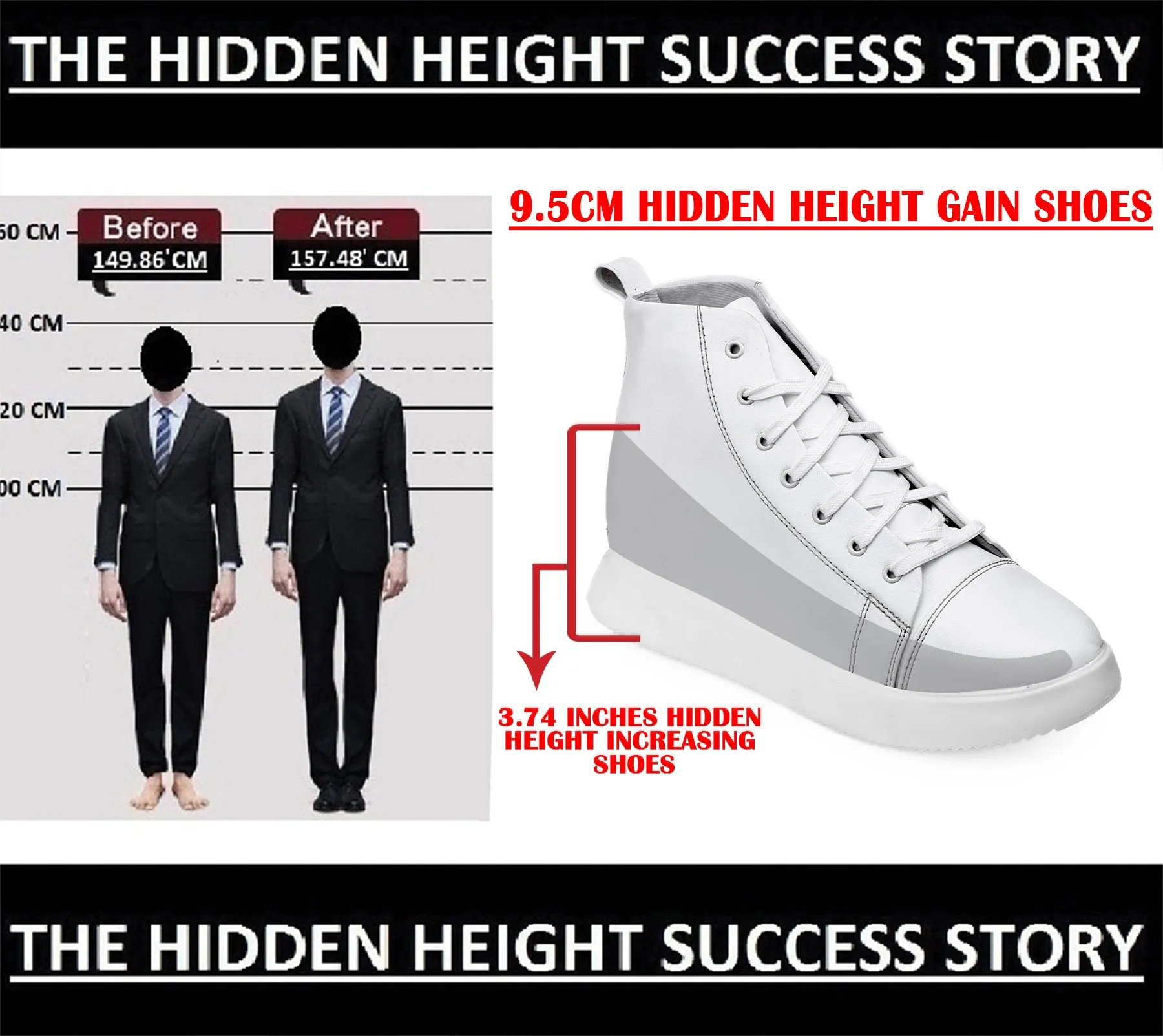 Men's 3.74 Inch (9.5CM) Hidden Height Increasing Boot