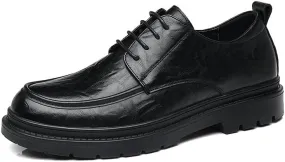 Men's Brogue Oxfords Shoes Mens Genuine Leather Platform Lace-up Dress Shoes