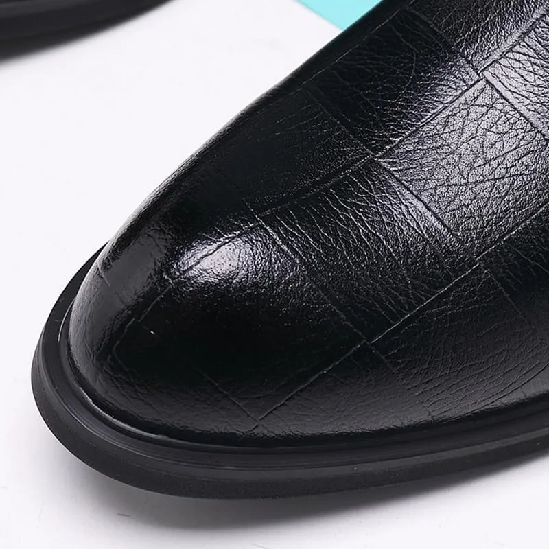 Men's Classic Lace-up Dress Shoes Mens Faux Patent Leather Comfortable Tuxedo Shoes Business Non-Slip Men Walking Oxford Shoes
