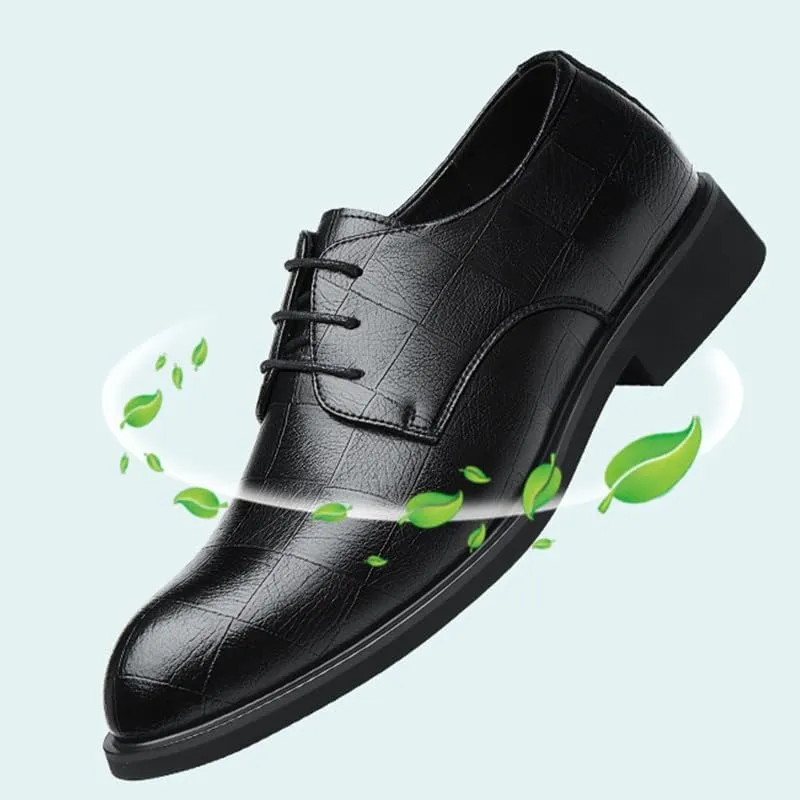 Men's Classic Lace-up Dress Shoes Mens Faux Patent Leather Comfortable Tuxedo Shoes Business Non-Slip Men Walking Oxford Shoes