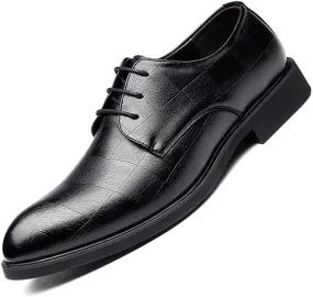 Men's Classic Lace-up Dress Shoes Mens Faux Patent Leather Comfortable Tuxedo Shoes Business Non-Slip Men Walking Oxford Shoes