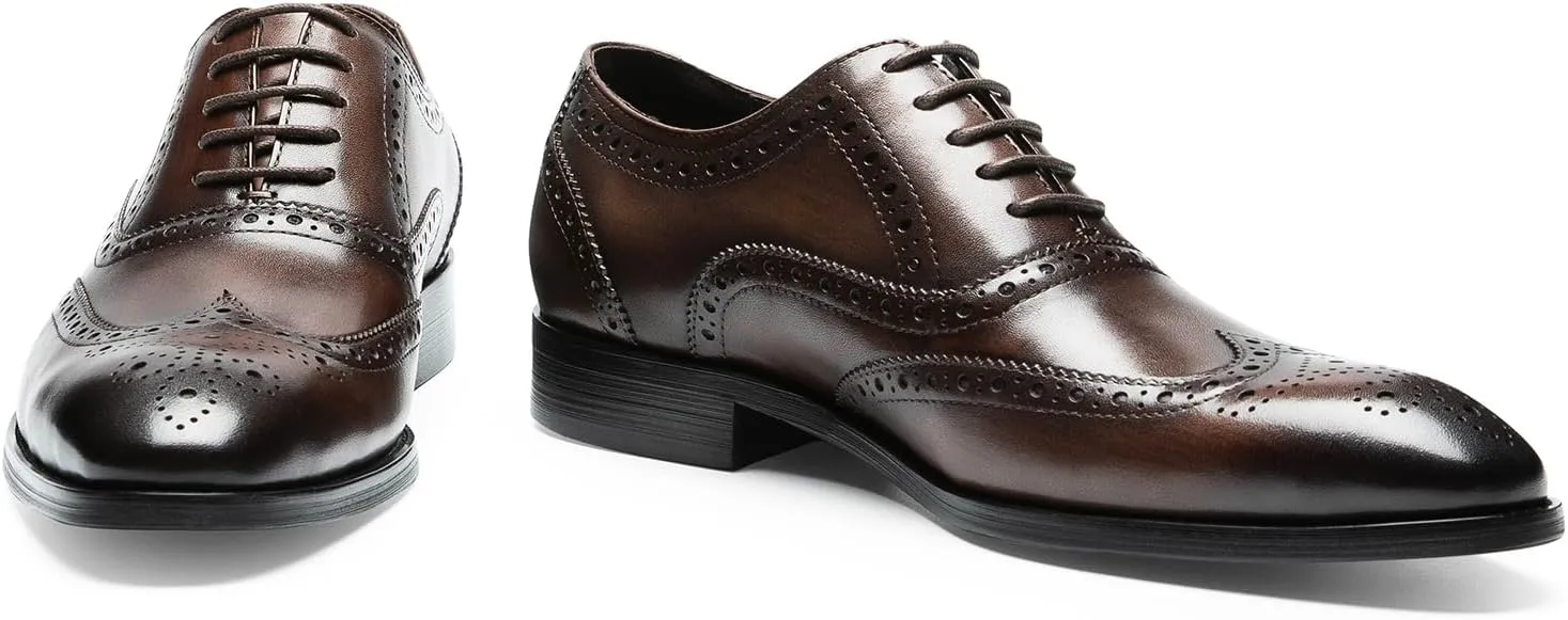 Men's Dress Shoes - Modern Cap Toe Oxford in Genuine Leather | Contemporary Dress Shoes with Sleek Silhouette