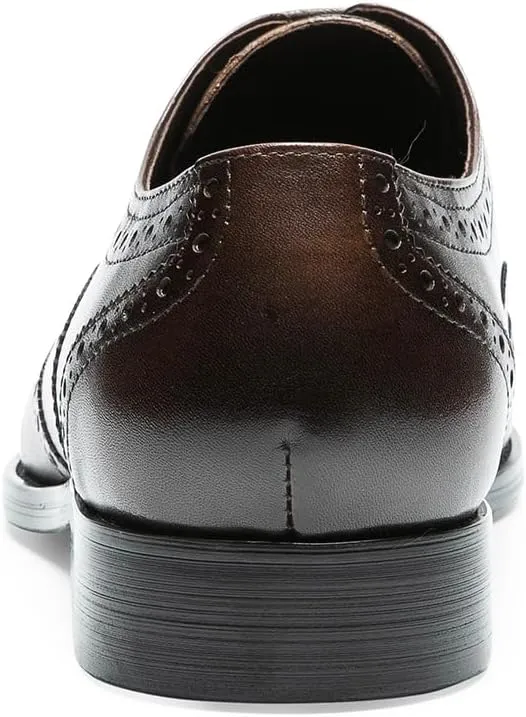 Men's Dress Shoes - Modern Cap Toe Oxford in Genuine Leather | Contemporary Dress Shoes with Sleek Silhouette