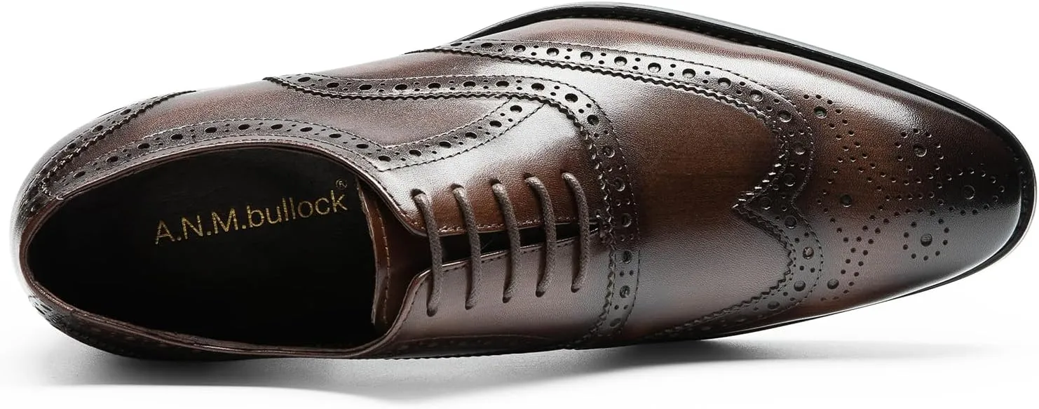 Men's Dress Shoes - Modern Cap Toe Oxford in Genuine Leather | Contemporary Dress Shoes with Sleek Silhouette