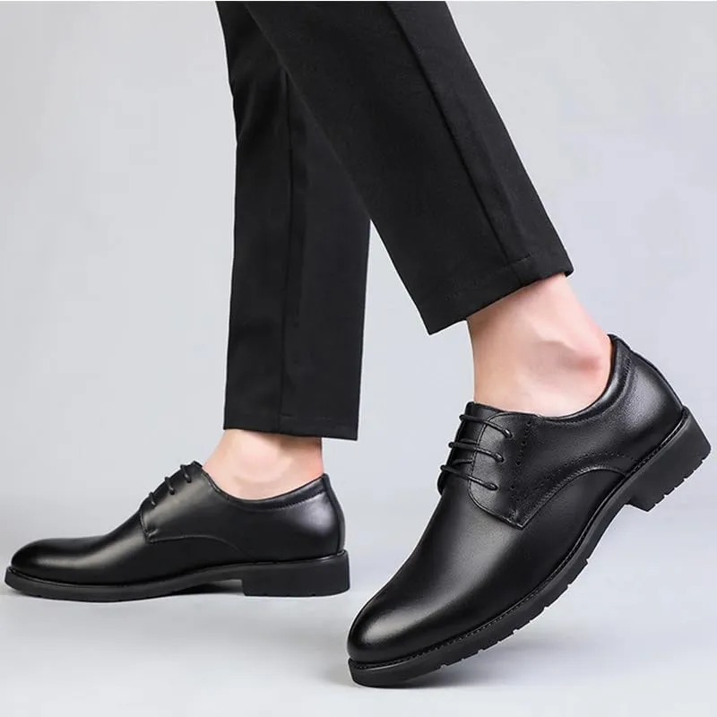 Mens Fashion Pointed Toe Lace-Up Oxford Shoes Elegant Wedding Business Loafers Dress Shoes