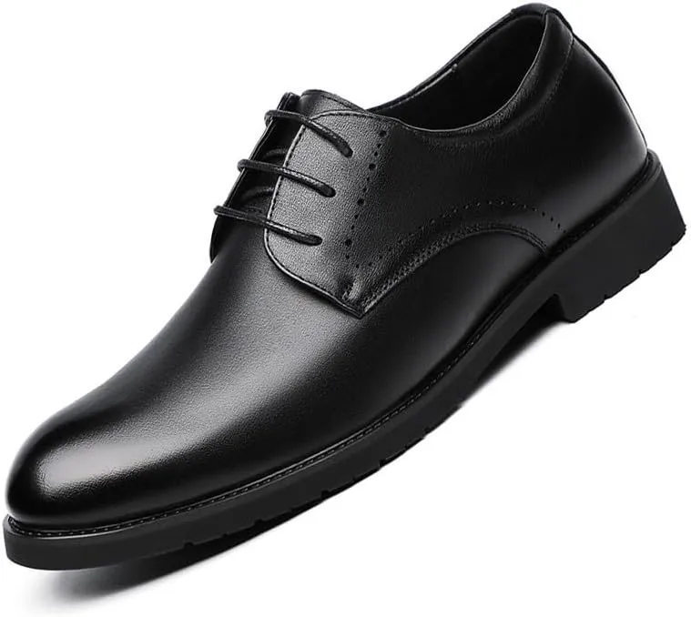 Mens Fashion Pointed Toe Lace-Up Oxford Shoes Elegant Wedding Business Loafers Dress Shoes