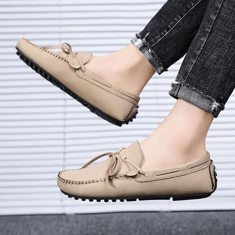 Men's Round Toe PU Leather Loafers - Lightweight Driving Shoes, Flexible & Slip-Resistant for Prom, Walking, and Casual Wear