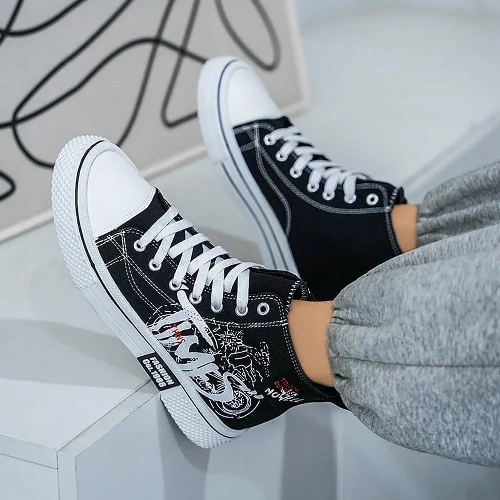 Men's Skate Lightweight High Top Canvas Sneakers Breathable Flat Walking Shoes
