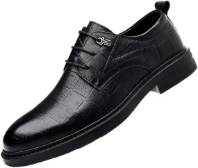 Men's Tuxedo Dress Shoes Fashion Summer Leather Business Oxfords Shoes Comfort Breathable Non-Slip Softsole Walking Shoes(Black,8)