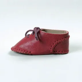 Mini Medan Baby Moccasin | Crimson Calfskin Leather