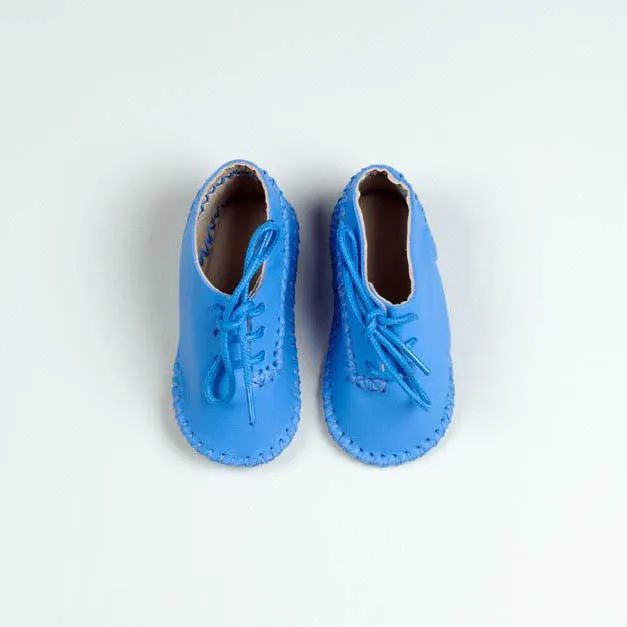 Mini Medan Baby Moccassin | Cobalt Calfskin Leather