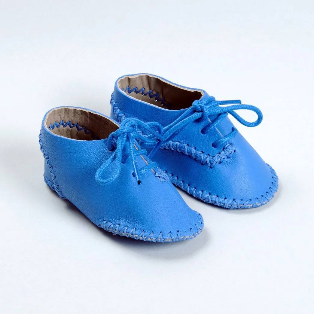 Mini Medan Baby Moccassin | Cobalt Calfskin Leather