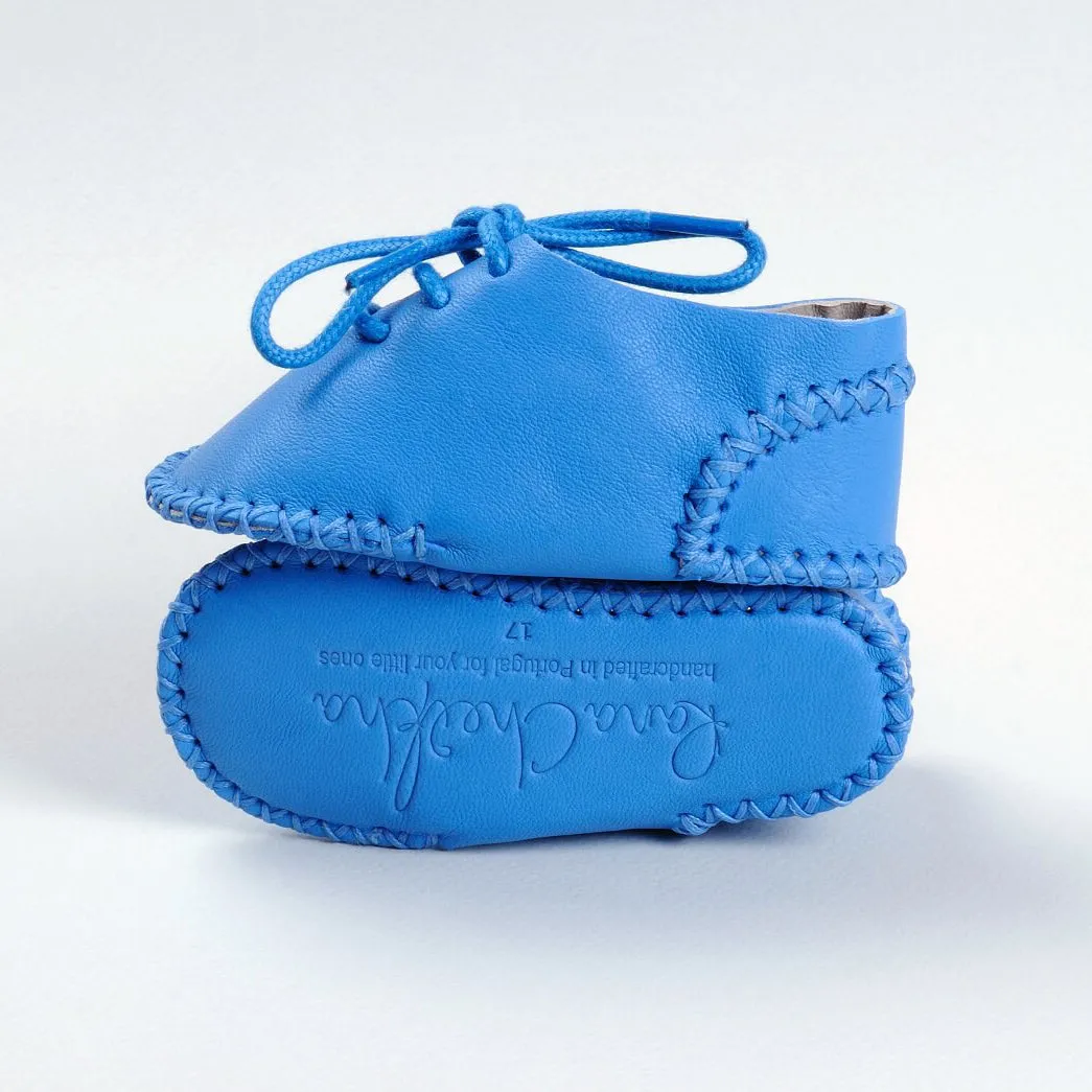 Mini Medan Baby Moccassin | Cobalt Calfskin Leather