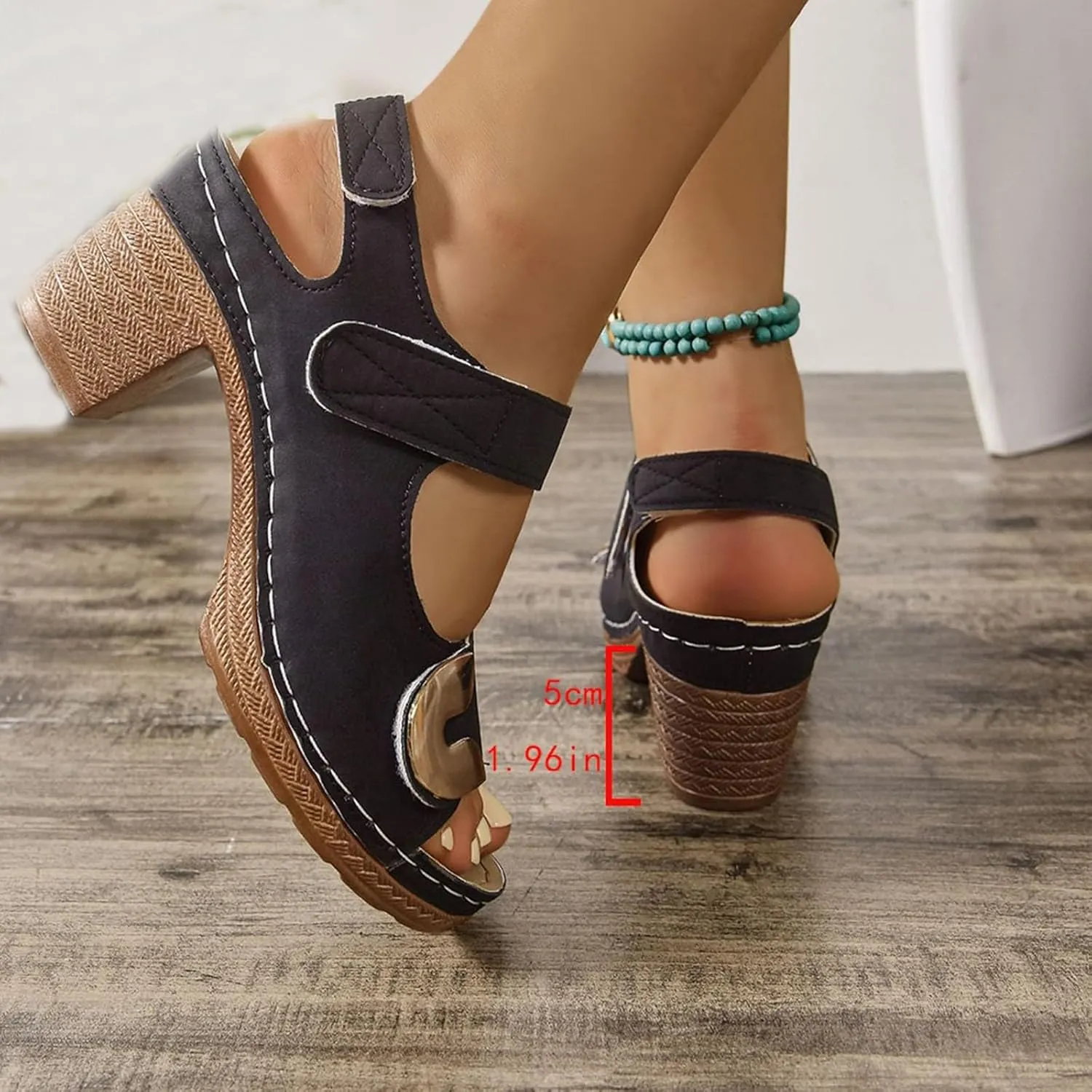 Orthopedic Sandals for Women 2025 Low Wedge Heels Open Toe Slingback Outdoor Slides Sandals Hook and Loop Closure Available Shoes Slip On Indoor Outdoor