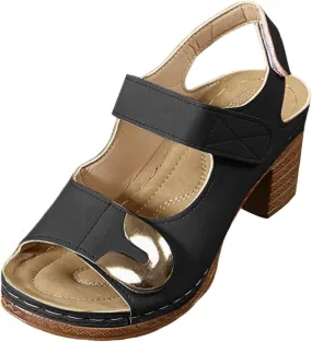 Orthopedic Sandals for Women 2025 Low Wedge Heels Open Toe Slingback Outdoor Slides Sandals Hook and Loop Closure Available Shoes Slip On Indoor Outdoor