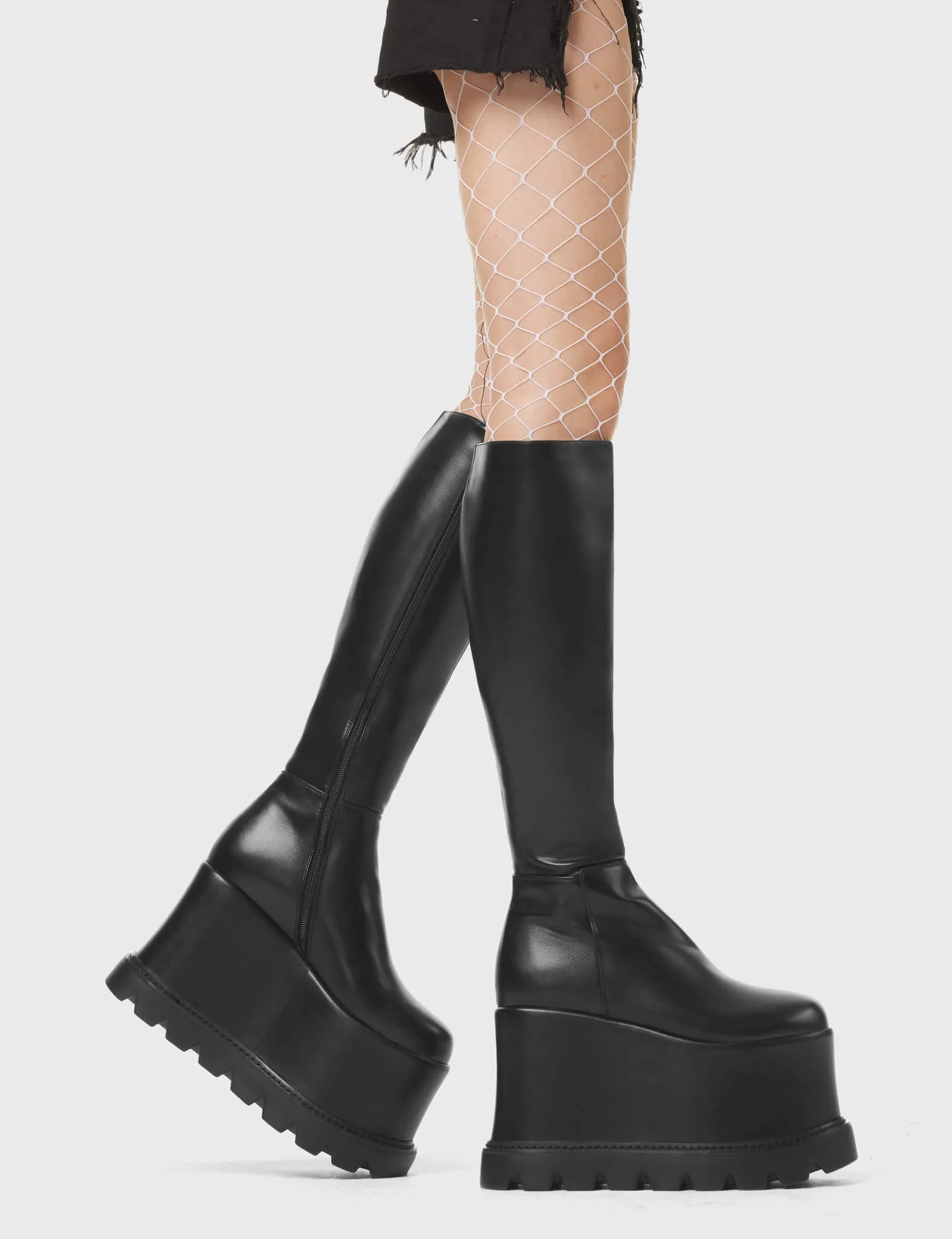 Out The Gate Chunky Platform Knee High Boots