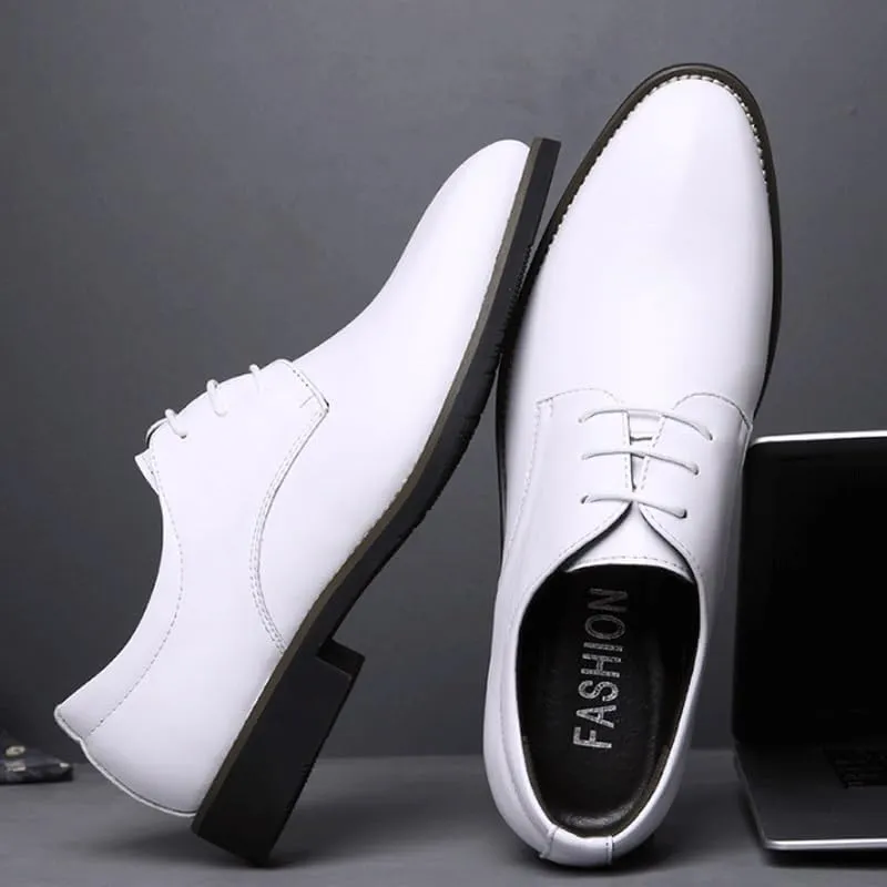 Patent Leather Low Top Business Formal Derby Shoes Men's Handmade Leather Modern Classic Lace up Leather Lined Perforated Dress Oxfords Shoes