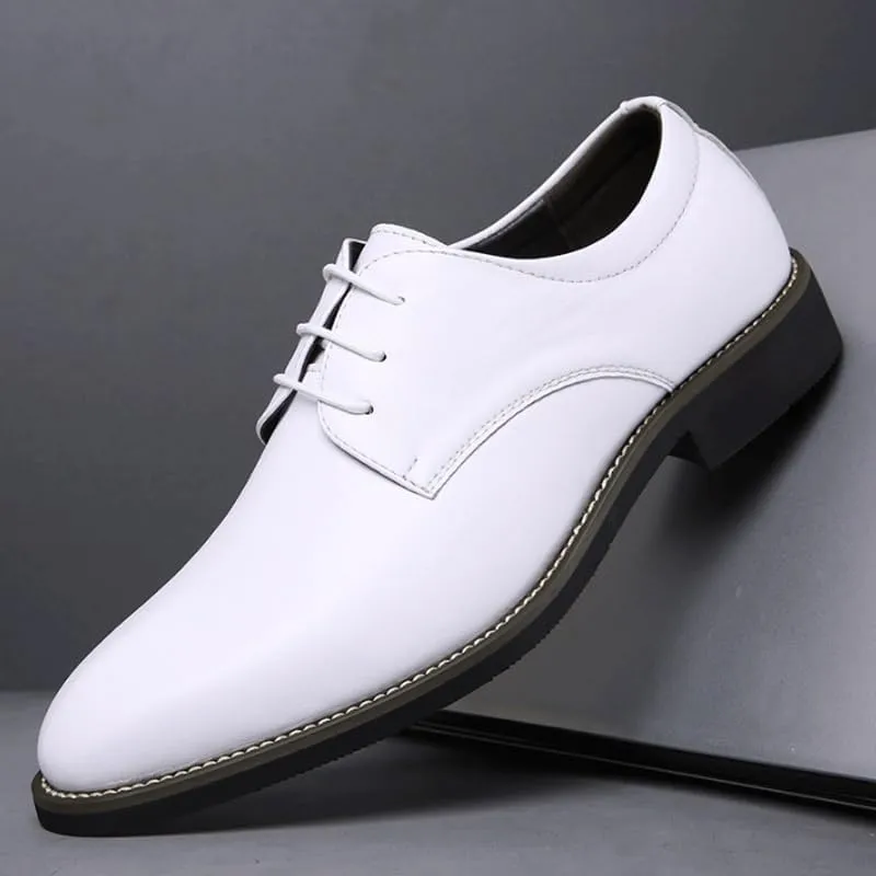 Patent Leather Low Top Business Formal Derby Shoes Men's Handmade Leather Modern Classic Lace up Leather Lined Perforated Dress Oxfords Shoes