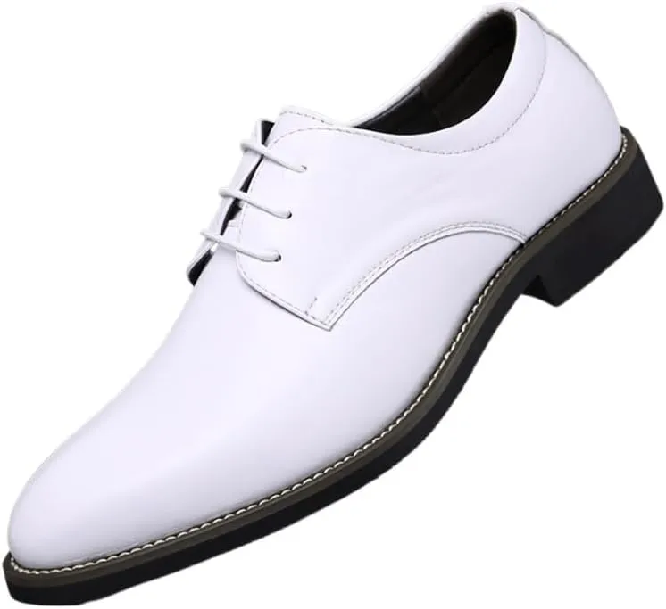 Patent Leather Low Top Business Formal Derby Shoes Men's Handmade Leather Modern Classic Lace up Leather Lined Perforated Dress Oxfords Shoes