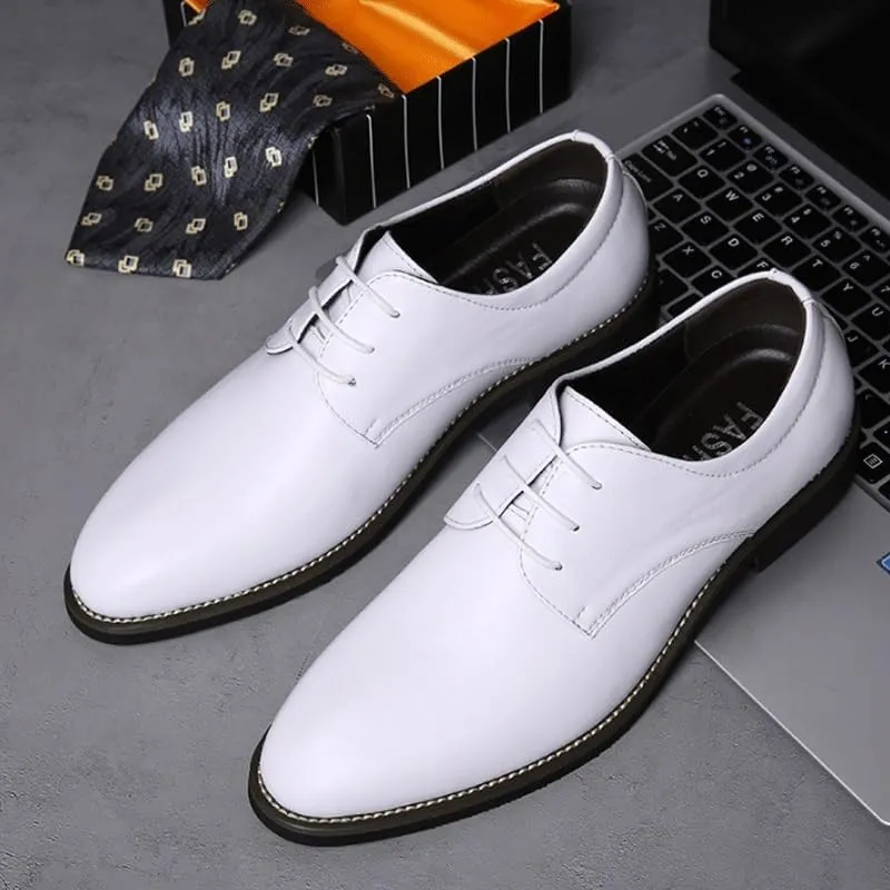 Patent Leather Low Top Business Formal Derby Shoes Men's Handmade Leather Modern Classic Lace up Leather Lined Perforated Dress Oxfords Shoes