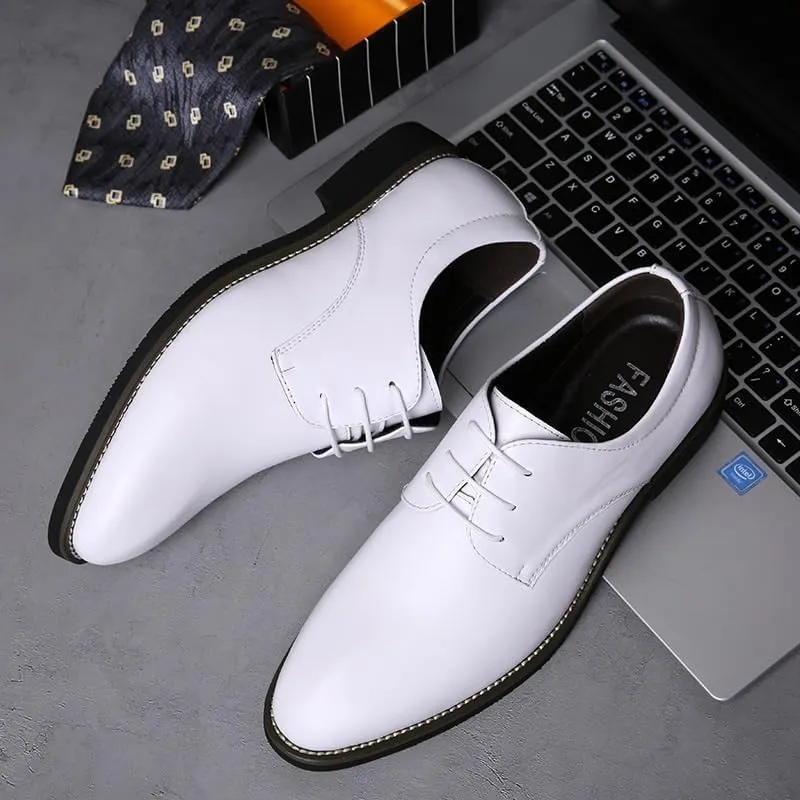 Patent Leather Low Top Business Formal Derby Shoes Men's Handmade Leather Modern Classic Lace up Leather Lined Perforated Dress Oxfords Shoes