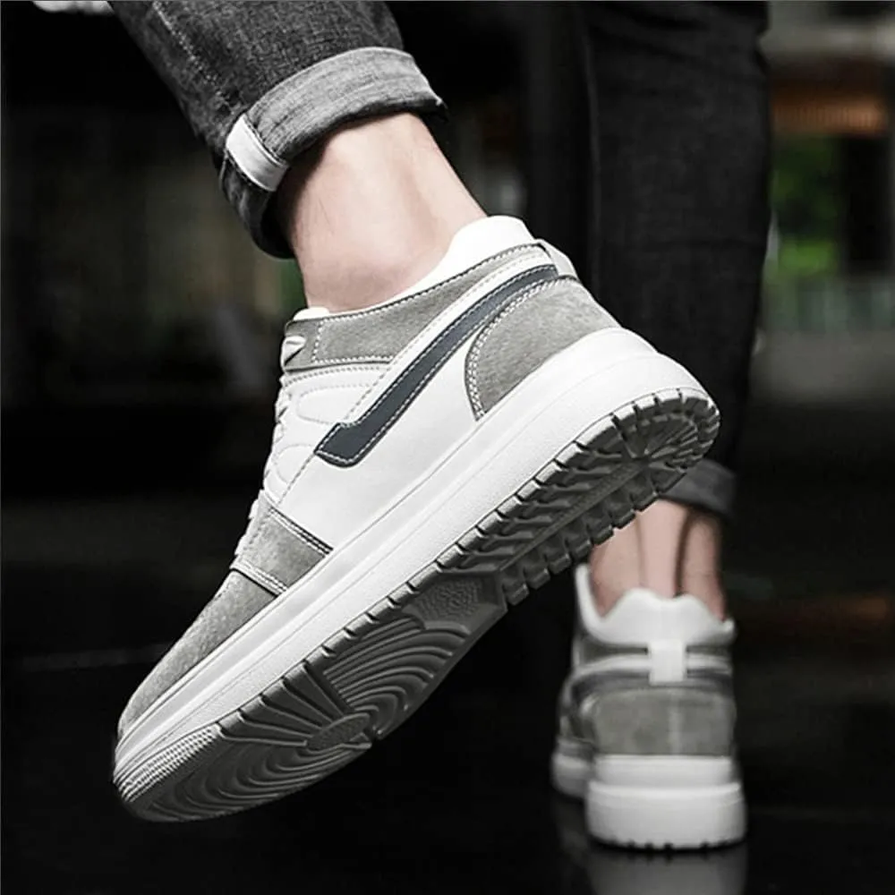 Recyphi Men's Invisible Height Increasing Shoes Height Lifting Elevator Leather Shoes Fashion Sneakers 2.4"