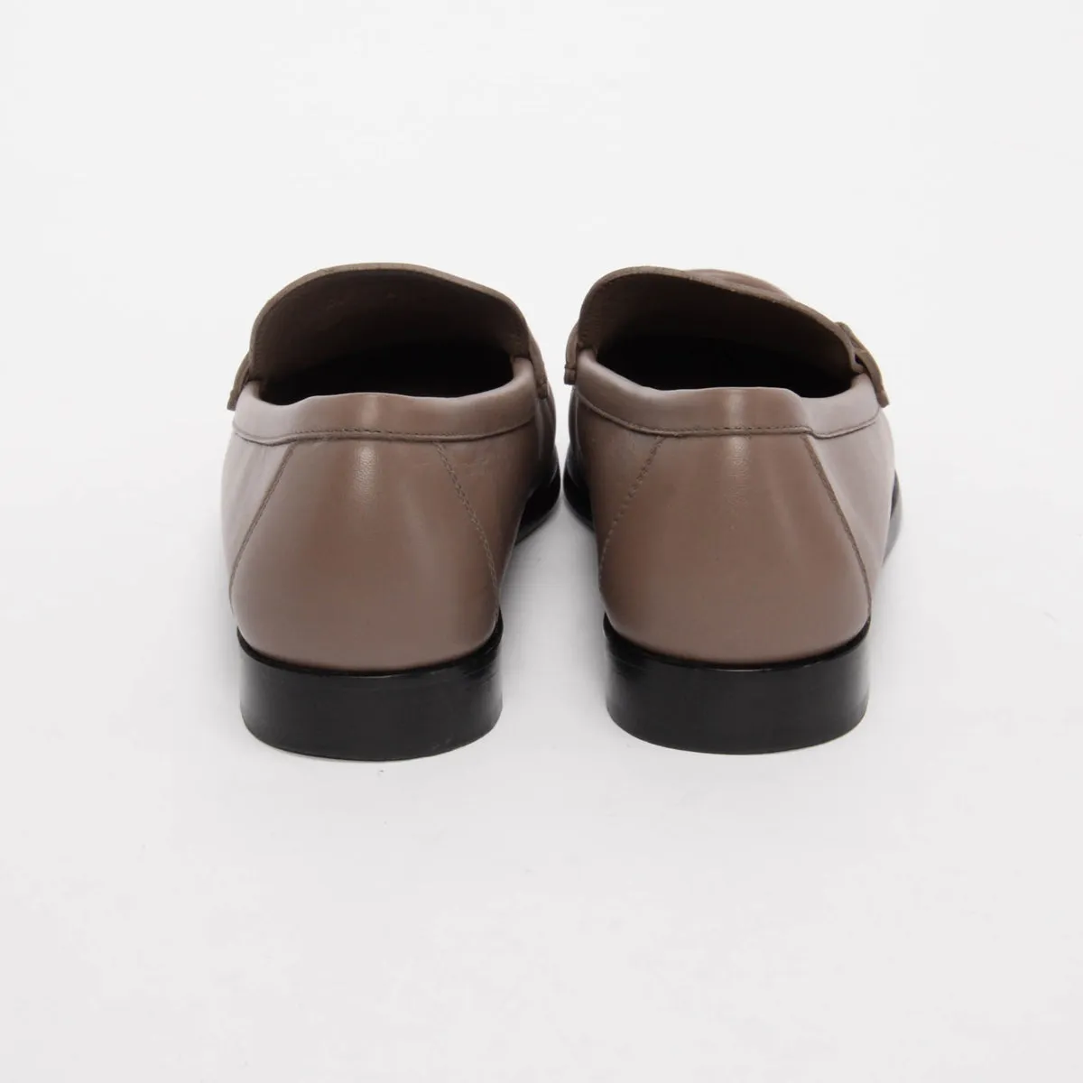 Salvatore Ferragamo Taupe Calfskin Rolo Loafers Flats 9
