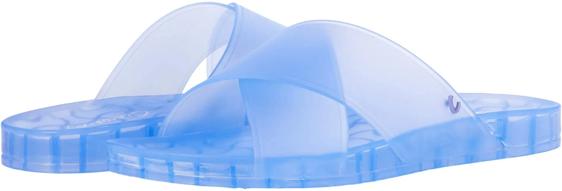 Sam Edelman Jelly Jaylee Blue Color Block Translucent Slip On Slide Sandals