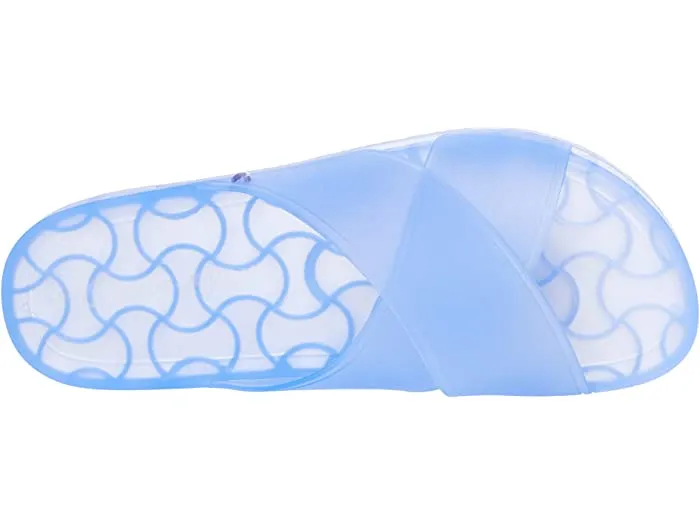 Sam Edelman Jelly Jaylee Blue Color Block Translucent Slip On Slide Sandals