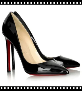 SEXEMARA Classic Patent Leather Multi Choice Heel Stiletto Shoes