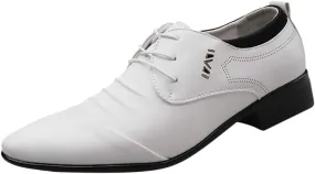 Shoes Suit Shoe Casual Shoes Male Wedding Lace Leather Men Comfortable Business Men's Leather Shoes Fashion Shoes (White, 43)