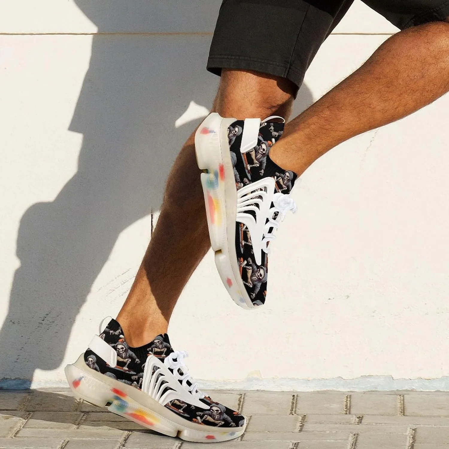 Skateboard Skull Mens Sneakers Running Shoes Lightweight Athletic Shoes for Jogging Walking Gym