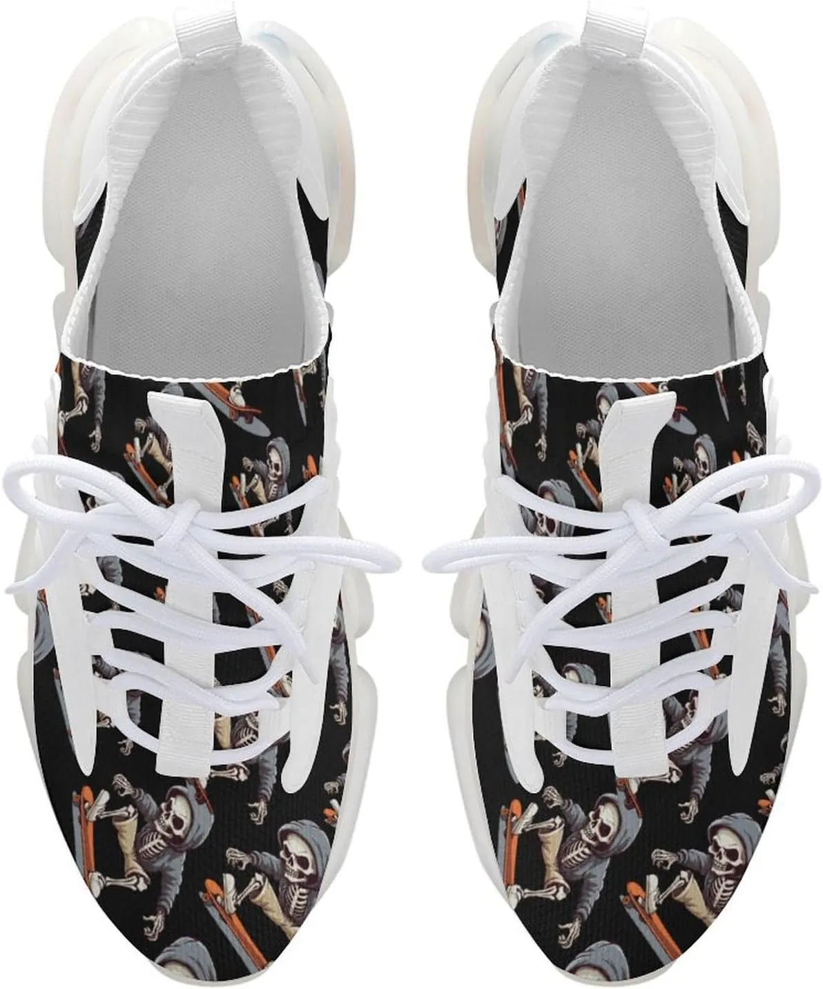 Skateboard Skull Mens Sneakers Running Shoes Lightweight Athletic Shoes for Jogging Walking Gym
