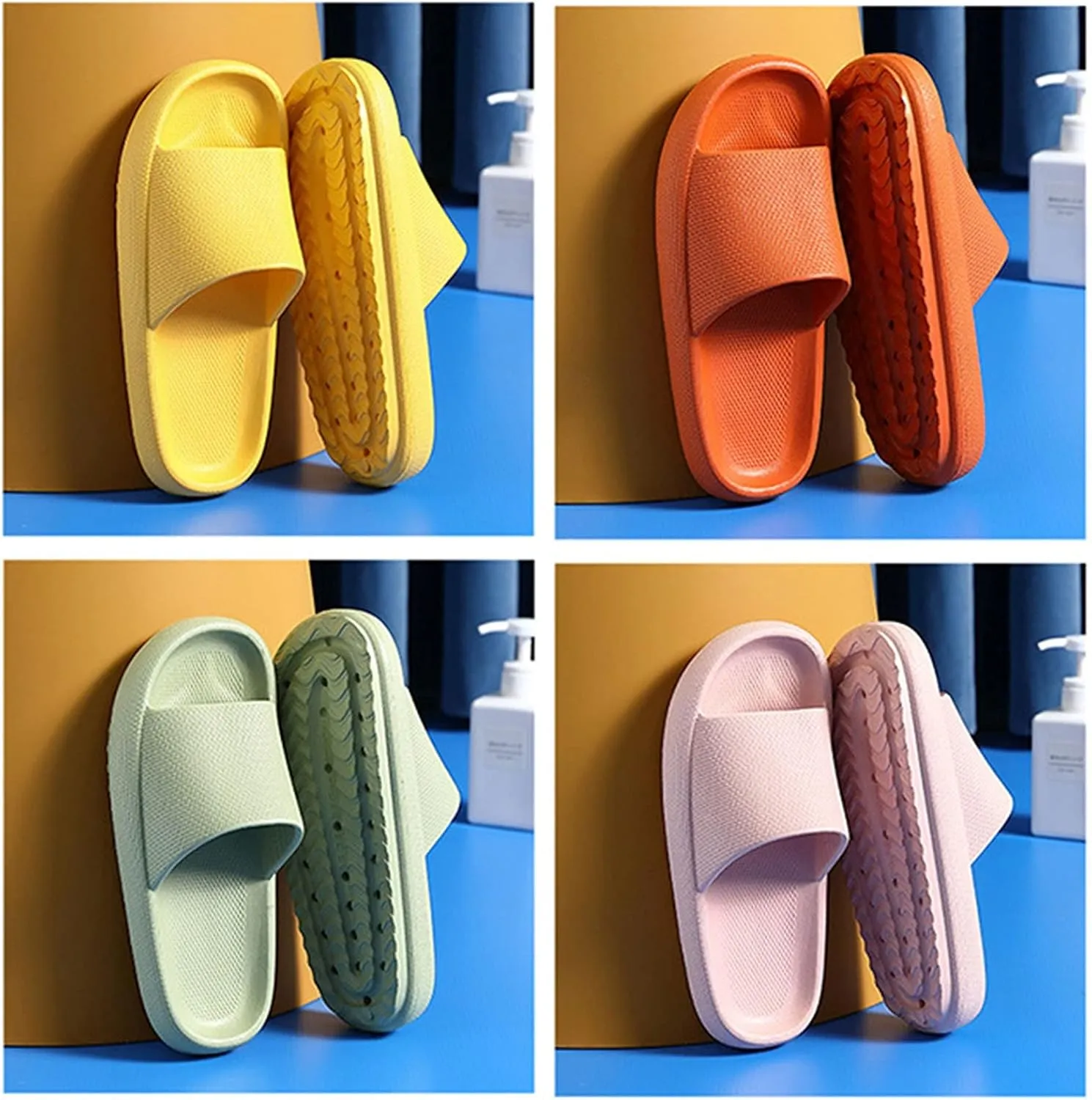 Slides for Men Shower Shoes Women Cloud Slippers for Men Slides Women Lightweight Spa Indoor Slippers