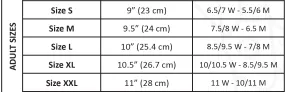 Slipper Size Chart
