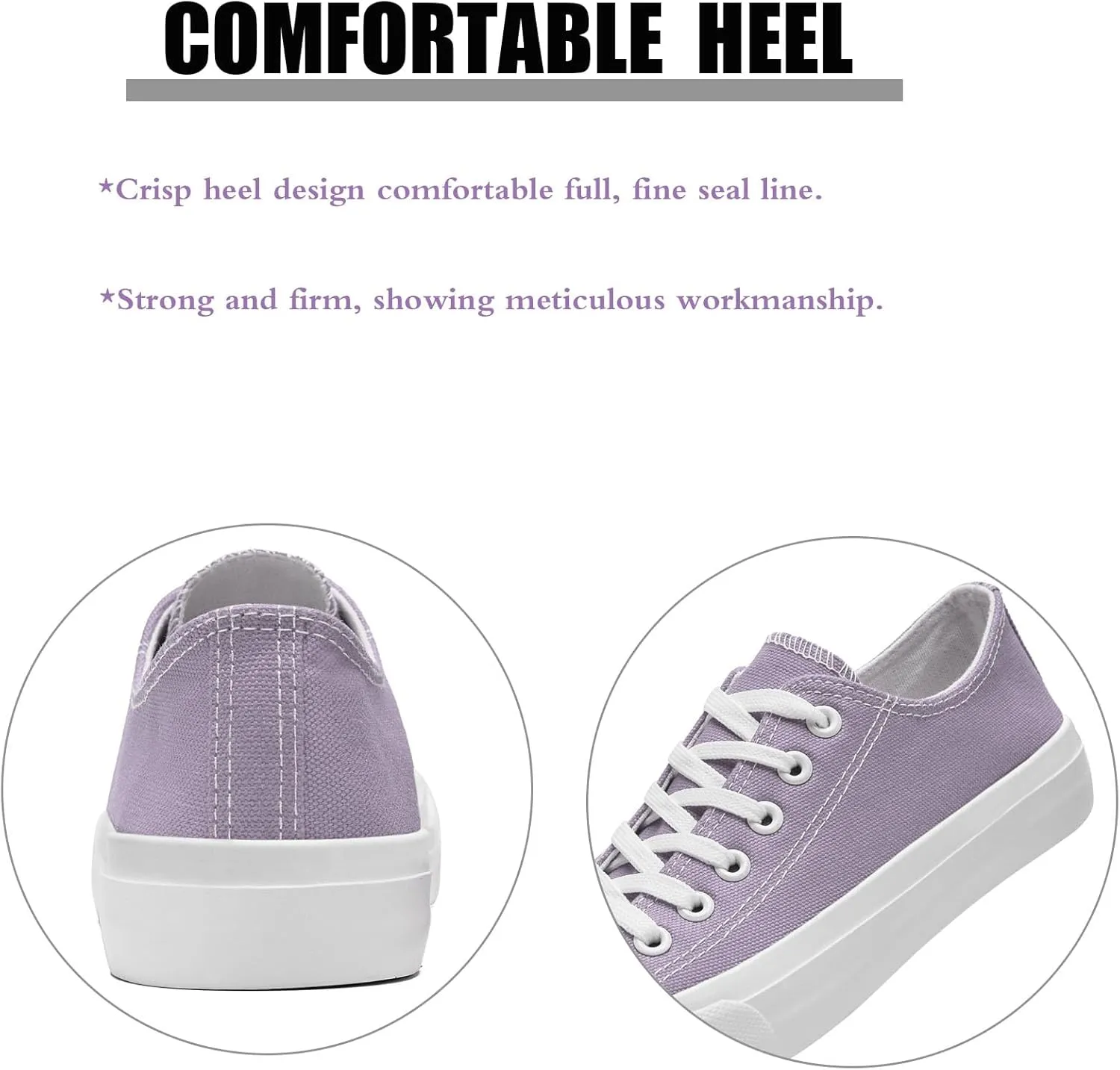 Soofylia Women's Canvas Fashion Sneakers, Grey, Flat Heel, Lace-Up, Lightweight, Breathable, Casual, Summer, Skateboarding
